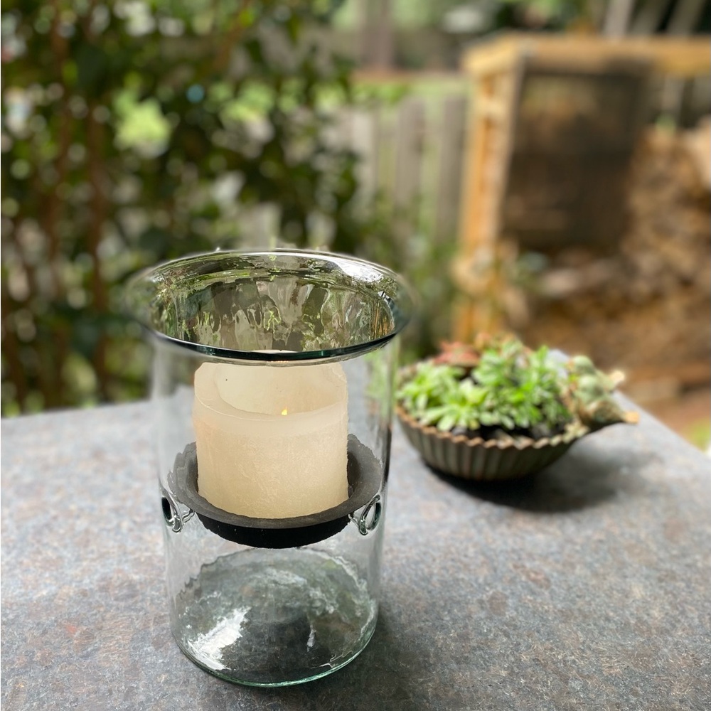 FIRST OF A KIND Handblown Hurricane floating Candle Holder